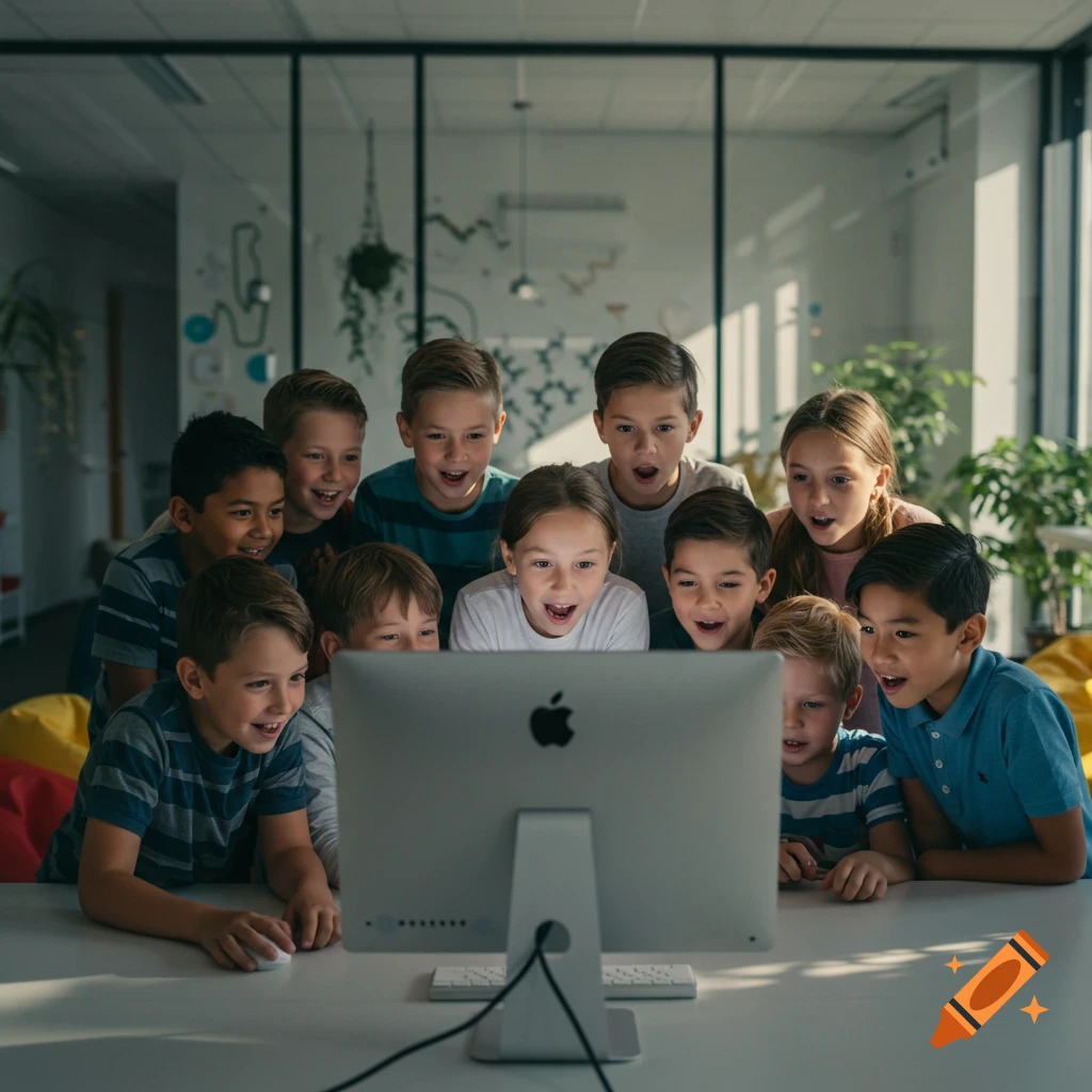 Kids excited about technology